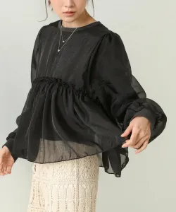 Прозрачный многослойный расклешенный топ