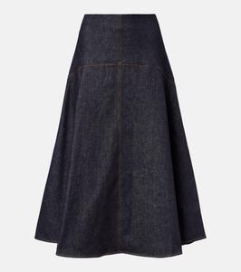 Джинсовая юбка миди с треугольными чашечками De-Nîmes Jacquemus, Dark Navy