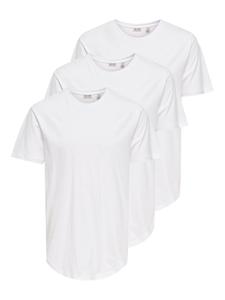 ONLY & SONS Комплект из 3 белых футболок