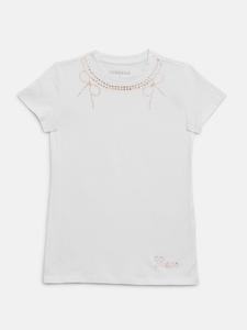 Нора с стразами и лентами футболка Guess Factory, белый