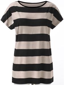 Длинная рубашка в черную и серо-коричневую полоску WITT WEIDEN