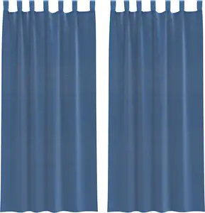 Шторы из вуали vidaXL с петлями, 2 шт., королевский синий, 140x225 см