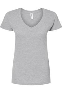 Tultex женская облегающая футболка из тонкого джерси с V-образным вырезом, цвет heather grey