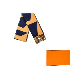 Кашемировый вязаный шарф Unisex Yellow HERMES, желтый