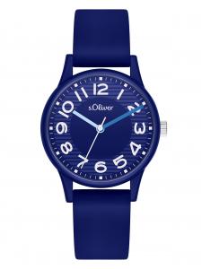 s.Oliver Аналоговые часы в темно-синем цвете