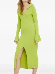 Платье миди с разрезом Hugo, зеленый