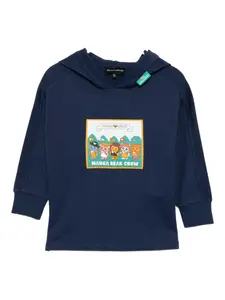 Худи ASV Manga Bear Emporio Armani Kids, синий
