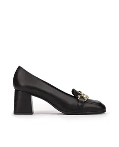 Женские туфли на кожаном каблуке и декоре Pedro Miralles, черный