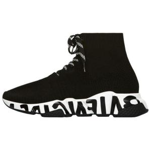 Кроссовки Speed Lifestyle женские высокие черные/белые Balenciaga