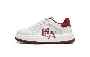 Мужские низкие скейтбордистские кроссовки HLA, белый красный[breathable]