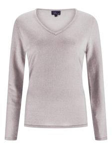 Свитер с V-образным вырезом светло-серого цвета CASH-MERE.CH
