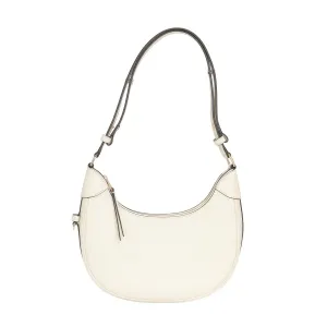 TORY BURCH Кожаная сумка-полумесяц Monogram светло-кремовая