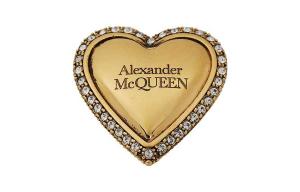 Латунная брошь женская золотая Alexander McQueen