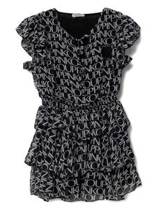 Платье Pinko Kids с логотипом, черный