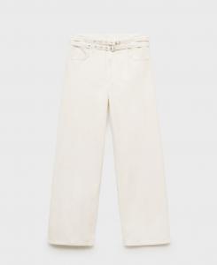 Женские джинсы-баллоны с двойным поясом MANGO, Off White