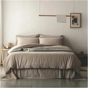 YIZUFU Комплект постельного белья из хлопка и льна с завязками, шелковистой мягкостью и хорошей драпировкой