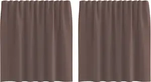 Шторы из вуали с язычком сверху, 2 шт., коричневые vidaXL