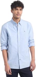 Мужская рубашка-оксфорд с длинным рукавом и застежкой на пуговицы Tommy Hilfiger, классический крой, Provence