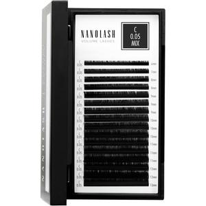 Объемные ресницы Накладные ресницы для профессионального наращивания ресниц Объемные ресницы 0,05 C MIX 6-13 мм Nanolash