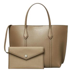 Кожаная сумка тоут, шоппер, женская сумка taupe TORY BURCH