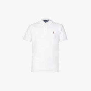 Рубашка-поло приталенного кроя из хлопкового джерси с короткими рукавами и вышитым логотипом Polo Ralph Lauren, белый