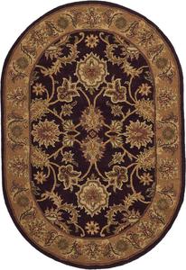 Ковер SAFAVIEH, 138 x 199 см, Classic Collection, овальный, Dark Plum & Gold, ручной работы, традиционный восточный, шерстяной, идеален для помещений с высокой проходимостью в гостиной, спальне (CL244B)