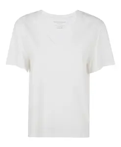 Пуловер с V-образным вырезом и короткими рукавами Majestic Filatures, белый