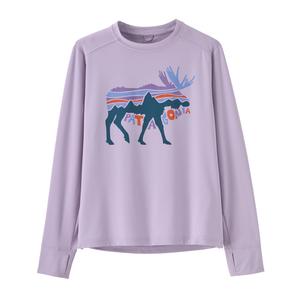 Детская шелковая футболка с длинным рукавом Capilene Patagonia, Fitz Roy Moose/Foxglove Purple