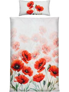 Постельное белье из сатина Мако белого и красного цветов Erwin Müller, 200x200 (2x 80x80 см)