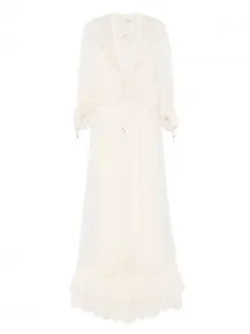 Платье макси с цветочной вышивкой CHLOÉ, белый