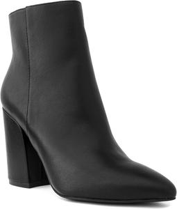 Женские зимние ботильоны Chelsea Sugar - массивный высокий каблук, заостренный носок, модные ботинки до щиколотки - Evvie, Black