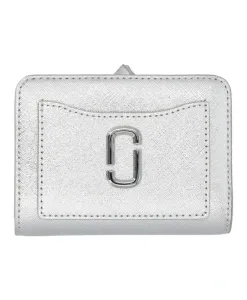Серебряный компактный кошелек с отделениями для карт. Marc Jacobs, серый