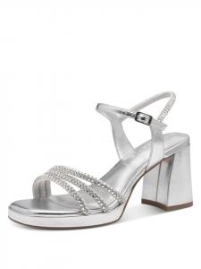 Tamaris Серебристые босоножки с ремешками