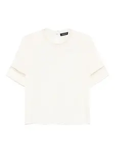 Блуза с декором на рукавах Fabiana Filippi, нейтральный