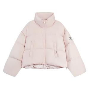 Пуховик женский с воротником стойкой, умеренно объемный ELLE, светло-розовый