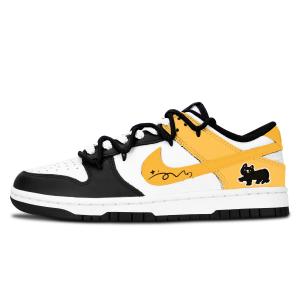 Nike Dunk Black White, ультра-крутой Black Cat, устойчивый к скольжению, износостойкий, легкий, с амортизацией, низкий верх