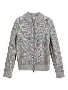Кардиган Vanisé на молнии Brunello Cucinelli Kids, серый