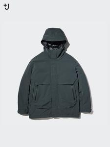 Гибридная пуховая парка оверсайз Uniqlo, 58 темно-зеленый