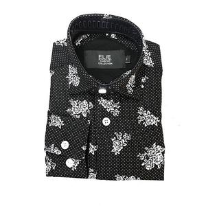 Мальчиковая рубашка slim fit с цветочным принтом Elie Balleh, Black