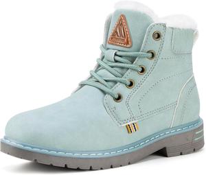 Зимние ботинки для мальчиков и девочек Mishansha, водонепроницаемые детские походные ботинки, теплые ботинки с меховой подкладкой для холодной погоды, уличные прогулочные обувь, Cyan