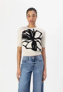 Футболка с цветочным принтом в стиле граффити Dkny, Light City Khaki/Black