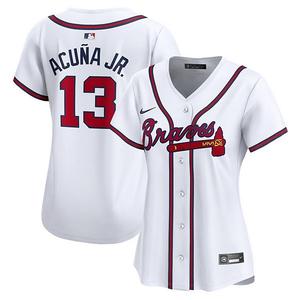 Женская белая домашняя лимитированная джерси Ronald Acuna Atlanta Braves Nike