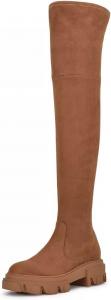 Женские высокие сапоги до бедра Nine West Cellie из искусственной кожи, Tan