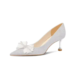 PARK DANCE Серебряные туфли на шпильке для женщин с узким каблуком высотой 6 см, цвет Silver 6cm