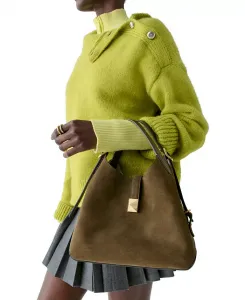 Маленькая сумка-тоут Deco из шагреневой кожи и замши kate spade new york, коричневый