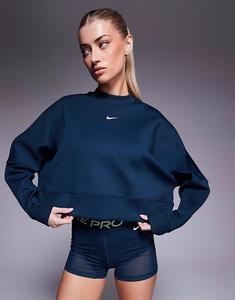 Укороченная сетчатая толстовка Training Prima Dri-FIT темно-синего цвета Nike Training
