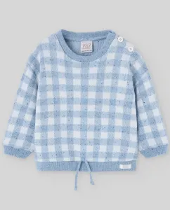 Детский клетчатый свитер коллекции Deva Paz Rodríguez, светло-голубой