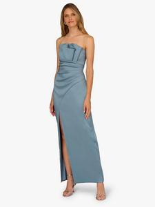 Платье макси Aidan Mattox из стрейч-микадо Adrianna Papell, Blue Grey