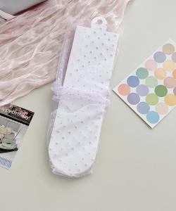 Прозрачные носки с кружевом в горошек