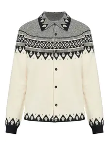 Шерстяной кардиган с декором Skull Alexander Mcqueen, белый